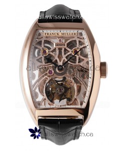 Franck Muller Fast Tourbillon Rose Gold Black Strap Super Clone Watch 