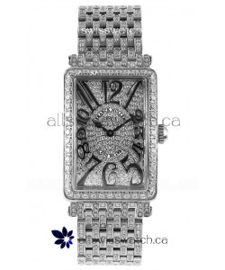 Franck Muller Long Island Stainless Steel Diamonds Swiss Replica Watch 