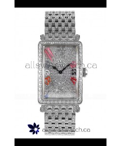 Franck Muller Long Island Color Dreams Stainless Steel Diamonds Swiss Replica Watch 