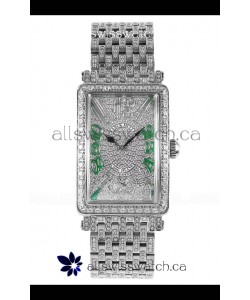 Franck Muller Long Island Stainless Steel Diamonds Swiss Replica Watch 