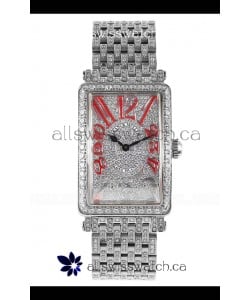 Franck Muller Long Island Stainless Steel Diamonds Swiss Replica Watch 