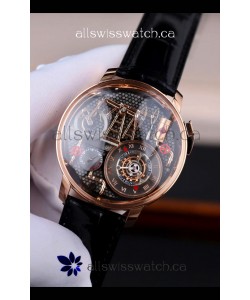 Jacob & Co Oil Pump Rose Gold Japanese Automatic Movement Watch 