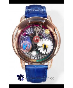 Jacob & CO Astronomia G-Dragon Rose Gold Blue Strap Tourbillon Swiss Replica Watch