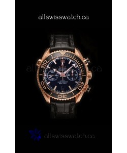 Omega Speedmaster Planet Ocean Rose Gold Black Dial Super Clone Watch 