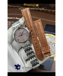 Omega De Ville Automatic 34MM Sandblasted Pink Dial Super Clone Watch 