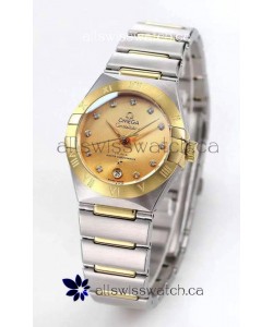 Omega Constellation 29MM Two Tone Yellow Gold Dial Automatic Super Clone Watch 