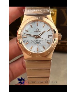 Omega Constellation 38MM Rose Gold Steel Dial Super Clone Watch 