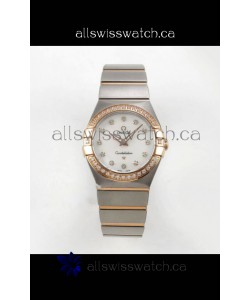 Omega Constellation 28MM Two Tone Rose Gold Pearl Dial QUARTZ Super Clone Watch 