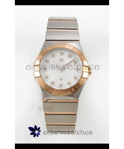 Omega Constellation 28MM Two Tone Rose Gold Pearl Dial QUARTZ Super Clone Watch 