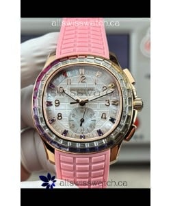 Patek Philippe Aquanaut 7968 Rose Gold Pink Strap Super Clone Watch 