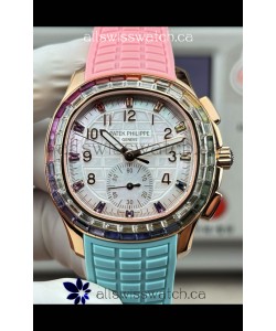 Patek Philippe Aquanaut 7968 Rose 2 Tone Strap Super Clone Watch 