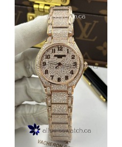 Patek Philippe Twenty-4 Diamonds Paved Rose Gold Super Clone Watch 