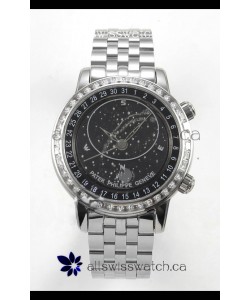 Patek Philippe Grand Complications 6102 Black Dial Steel Strap Super Clone Watch 
