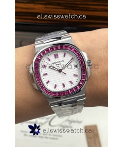 Patek Philippe Nautilus 5723 White Dial Green Rubies Super Clone Watch 