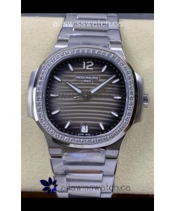 Patek Philippe Nautilus 7118 35MM Grey Dial Diamonds Super Clone Watch 