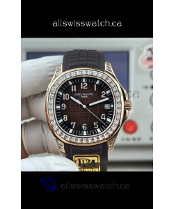 Patek Philippe Aquanaut 5167 Brown Dial Diamonds Bezel Super Clone Watch 