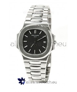 Patek Philippe Nautilus Mens Swiss Replica Watch in Black Dial
