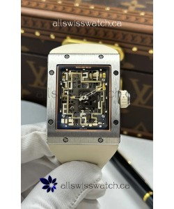 Richard Mille 16-02 Titanium Extra-Flat White Rubber Super Clone Watch 