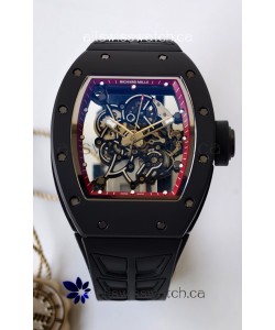 Richard Mille RM055 FREE SPRUNG MVMNT Black Ceramic Red Inner Bezel Super Clone Watch 