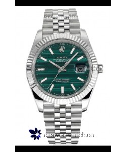 Rolex Datejust Cal.3235 Movement Green Striped Dial 41MM Super Clone Watch 