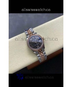 Rolex Super Clone Datejust 31MM Black Dial Rose Gold Super Clone Watch 