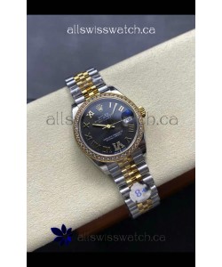 Rolex Super Clone Datejust 31MM Black Dial Yellow Gold Super Clone Watch 