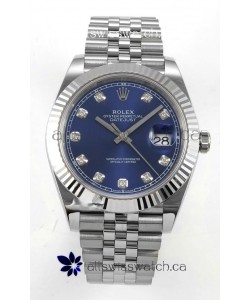 Datejust Super Clone 126334 Blue Diamonds Dial 41MM FREE SPRUNG MVMNT 3235 Watch 