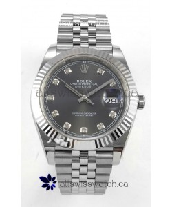 Datejust Super Clone 126334 Grey Diamonds Dial 41MM FREE SPRUNG MVMNT 3235 Watch 