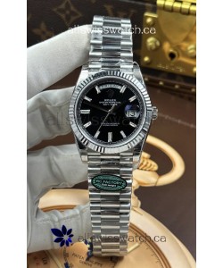 Rolex Day Date 228236 Stainless Steel Black Crystal Dial Super Clone Watch 