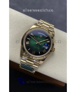 Rolex Day Date 228238 Yellow Gold Green Ombre Super Clone Watch 