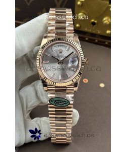 Rolex Day Date 228236 Rose Gold Steel Crystal Dial Super Clone Watch 