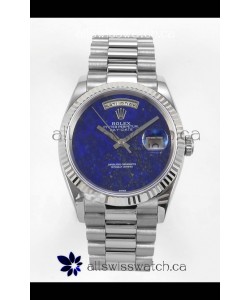 Rolex Day Date Stainless Steel Blue Lapis Dial 36MM Swiss Replica Watch 