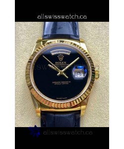 Rolex Day Date 128238 Yellow Gold Black Dial Super Clone Watch 