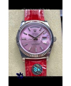 Rolex Day Date 128236 Stainless Steel Pink Dial Super Clone Watch 