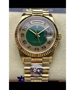 Rolex Day Date 118238 Yellow Gold Diamonds Dial Super Clone Watch 
