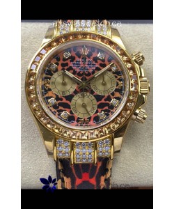 Rolex Daytona 116598 Leopard Yellow Gold Super Clone Watch 