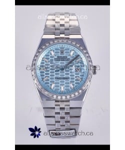 Rolex Land-Dweller 127336 Ice Blue Honeycomb Diamonds 40MM Super Clone Watch 