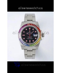 Rolex Submariner Pink Lady Rainbow 40MM Sapphires Super Clone Watch