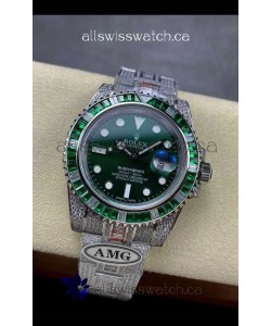 Rolex Submariner 116610 Iced Out Edition 18 Green Dial Swiss Replica Watch 