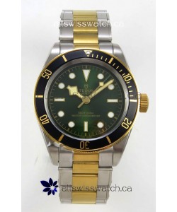 Tudor Black Bay 41 Two Tone Yellow Gold Green Dial Super Clone Watch 