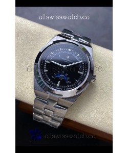 Vacheron Constantin Overseas True Moon Phase Steel Black Dial Swiss Replica Watch 