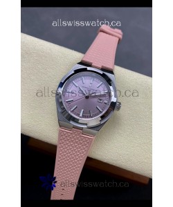 Vacheron Constantin Overseas 35MM Pink Dial Rubber Strap Super Clone Watch 