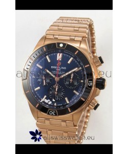 Breitling Chronomat Super Clone B01 42 Edition Swiss Rose Gold Casing Blue Dial 