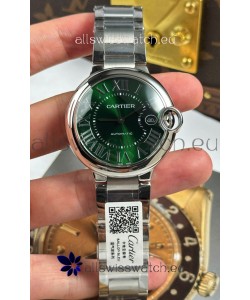 Ballon De Cartier Green Dial 1:1 Mirror Swiss Replica Watch in 904L Steel Casing - 42MM