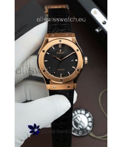 Hublot Super Clone Classic Fusion Titanium Rose Gold Black Dial 42MM Watch