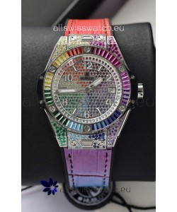 Hublot Big Bang One Click King White Dial Rainbow Diamonds 39MM Watch 