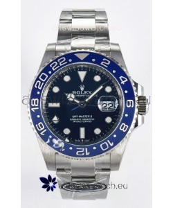 Rolex GMT Masters II Super Clone 126716 "Blaken" 904L Steel Blue Dial Watch 