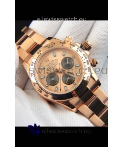 Rolex Daytona Japanese Movement Gold Casing Replica Watch in Gold Dial