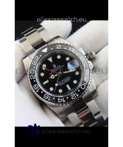 Rolex GMT Masters II Japanese Movement Replica Watch Steel Case Black Dial