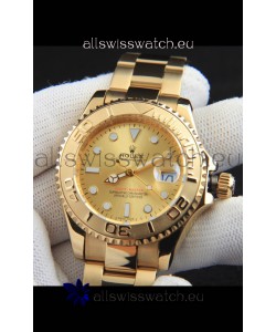 Rolex Yachtmaster Japanese Movement Watch in Gold Casing - Gold dial 37MM